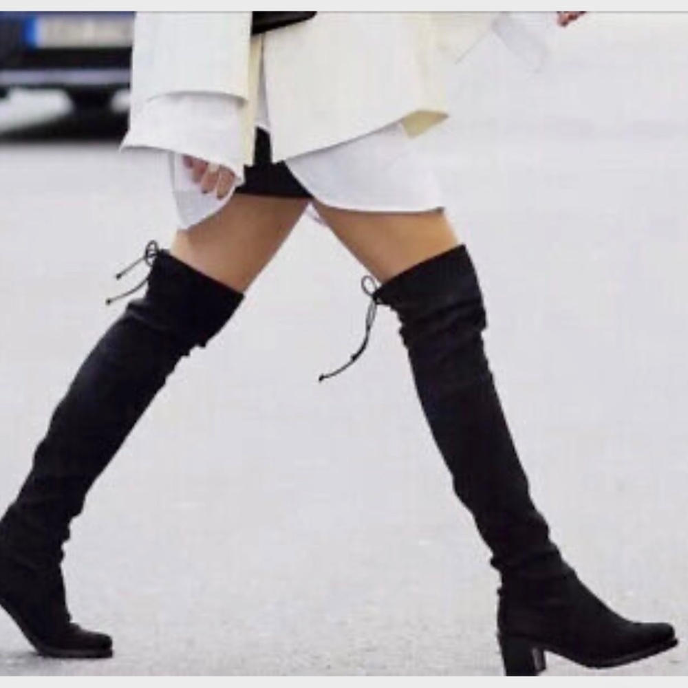 Stuart Weitzman Darla suede OTK boots, made in Spain, size 9.5